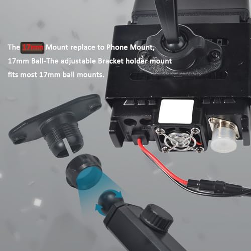 HYS Mounting Holder Mount Base with Screw Replacement Clamp 17mm(0.67inch) Rotate Ball Hole Clip Base, Mount to CB/Ham Radio & Scanners Mounting Brackets, Grid Brackets - size: 0.67" Ball Hole (L-2.40 inches)