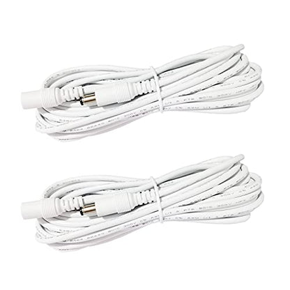 2pcs 1m 3.3ft DC Extension Cable 12V Extension Cord DC 5V-24V Power Cord 5.5mm x 2.1mm DC Jack Plug Adapter Male to Female for Car Monitor, CCTV Camera, LED Strip, etc., White