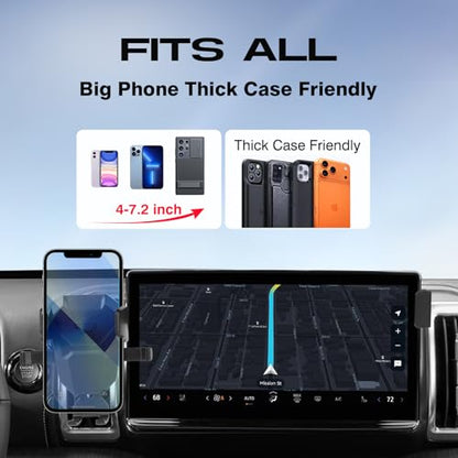 Sunsdrew Car Phone Holder for 2024 2025 Toyota Tacoma Accessories ONLY for 14-inch Screen Tacoma Phone Mount 360° Rotation Tacoma Cell Phone Holder Hands-Free Ultra Stable - size: For Tacoma