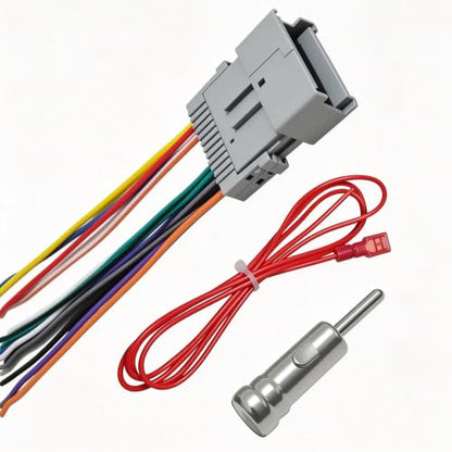 Car Radio Audio Receiver Wiring Harness Kit, Aftermarket Stereo Connection Wire Cable Plug with Antenna Adapter, Stereo Wiring Harness, Audio Modification Accessories for Most Vehicle Model