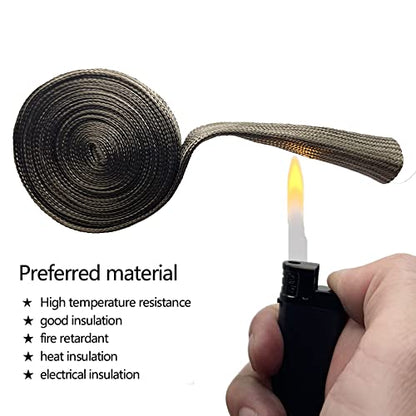Spark Plug Wire Heat Shield Heat Hose 1" I.D.X10' Basalt fiber Heat Wrap Heat Sleeve Adjustable Fuel Line Heat Shield for Car&Auto Wire Loom Protection (Titanium) - color: Titanium, size: 1" IDX10'