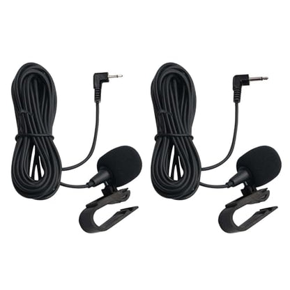 2 Pack Car Stereo Microphone 3.5mm and 2.5mm Plug Car Radio Mic for Pioneer AVH AVIC FH DEH DMH SPH MVH Kenwood Boss JVC Sony Jensen Alpine Car Head Unit Stereo Receiver GPS DVD