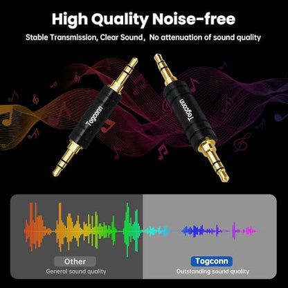 Gold-Plated 3.5mm Audio Adapter 2 Pack - 3-Pole TRS to 3.5mm Jack Coupler for BT Receiver, MP3 Player, Car Transmitter, Speakers - style: 2 Pack
