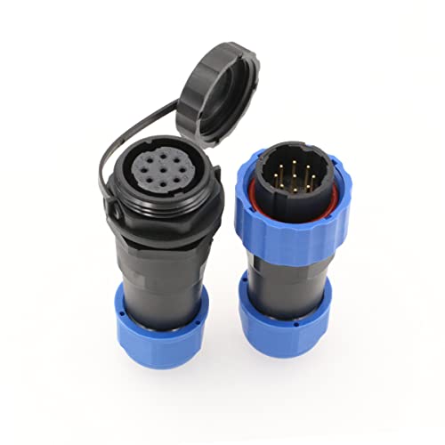 SZRMCC SD20 Waterproof Connectors 9 Pin 5A Panel Mount Circular Aviation Cable Connector Industrial Male Plug Female Socket LED Outdoor Wire Connector - color: Direct Plug, size: 9 Pin