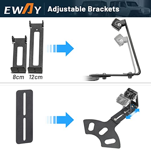 EWAY Light 2.0 Spare Tire Reverse Backup Camera for Jeep Wrangler JK Compass Commander Patriot Liberty 2007-2018, Upgrade Ajustable Brackets for Flexible Angle, Hitch Camera with 90° Ajustable Angle
