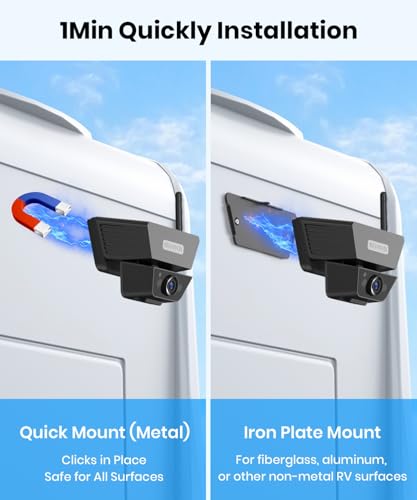 AUTO-VOX Wireless Backup Camera Solar Magnetic, 1-Min DIY Install - size: 5" Single Cam