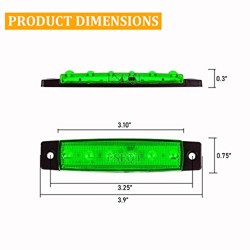 PSEQT 10 Pcs LED Rock Strip Lights Car Underglow Wheel Fender Well Lighting Kits Waterproof for Golf Cart Wrangler Offroad Truck RV UTV ATV Snowmobile (Green) - color: Green