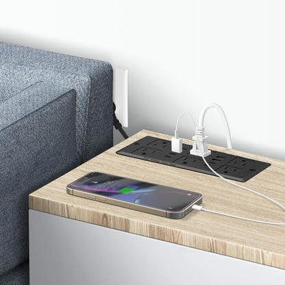 Recessed Power Strip with PD 30W Fast Charging - size: 6 FT