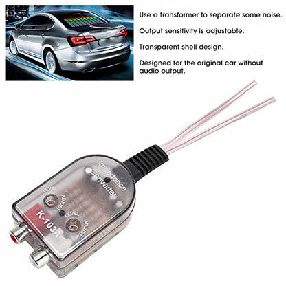Speaker Level to Line Level Converter, ABS Car Stereo Hight to Low Converter, Adjustable Car Stereo Audio Converters, Transparent Impedance Converters for Cassette Player