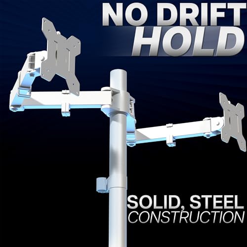 VIVO Dual Monitor Desk Mount, Heavy Duty Fully Adjustable Stand, Fits 2 LCD LED Screens up to 32 inches, White, STAND-V032W - color: White, size: 13" - 32"
