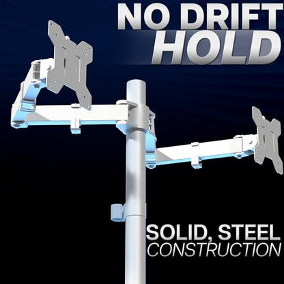 VIVO Dual Monitor Desk Mount, Heavy Duty Fully Adjustable Stand, Fits 2 LCD LED Screens up to 32 inches, White, STAND-V032W - color: White, size: 13" - 32"