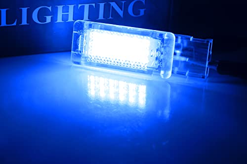 iJDMTOY Ultra Blue LED Compartment Glove Box or Footwell Lights Compatible with Volkswagen Jetta GTI Altas CC Eos, Powered by 3W 18-SMD LED Lights, Replace OEM Incandescent Lamps - style: Blue