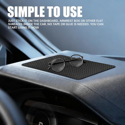 Car Dashboard Anti-Slip Mat, 10.6"×5.9" Universal Car Dash Sticky Rubber Mat, Non-Slip Car Magic Dashboard Sticky Adhesive Mat for Cell Phones, Keys, Coins, Sunglasses (Dots) - color: Dots