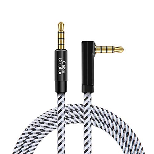 CableCreation 3.5mm TRRS Auxiliary Audio Cable 10FT/3M, 90 Degree Aux Cord - size: 10 Feet