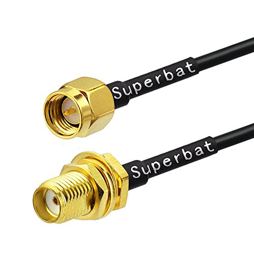 Superbat RF coaxial SMA Male to SMA Female Bulkhead RG174 15ft Cable + 3pcs RF Coax SMA Adapter Kit for SDR Equipment Antenna Ham Radio,3G 4G LTE Antenna,ADS-B,GPS and etc - size: 5M/16.4FT RG174