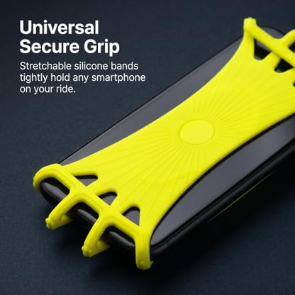 Yellow Bike & Motorcycle Phone Holder – 360° Rotating Universal Mount for iPhone, Samsung & Smartphones - color: yellow