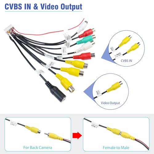 Android Radio RCA Wiring Harness Adapter 20Pin Plug - style: 20Pin Connector with 9RCA Plug