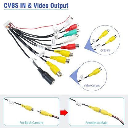 Android Radio RCA Wiring Harness Adapter 20Pin Plug - style: 20Pin Connector with 9RCA Plug