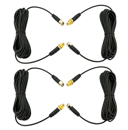 Upgraded WiFi Antenna Extension Cable 4pcs RP-SMA Male to RP-SMA Female Bulkhead Mount RG174 Coaxial Cable 3m 10 feet for WiFi Router Security IP Camera Wireless Mini PCI Express PCIE - size: 4 Pack 6.56feet /3m