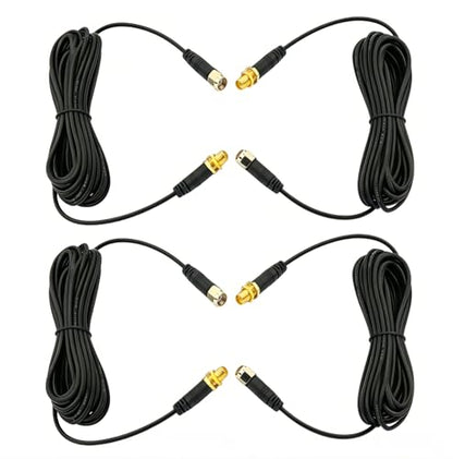 Upgraded WiFi Antenna Extension Cable 4pcs RP-SMA Male to RP-SMA Female Bulkhead Mount RG174 Coaxial Cable 3m 10 feet for WiFi Router Security IP Camera Wireless Mini PCI Express PCIE - size: 4 Pack 6.56feet /3m