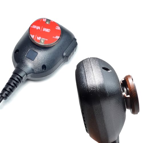 HYS Cb Radio Mic Hang Up Clip with Adhesive Back, Mic Hanger Car Microphone Holder Clip for Mobile Radio Mic/CB mic Holder/Handheld Marine Mic with with Round Knob (Brown)