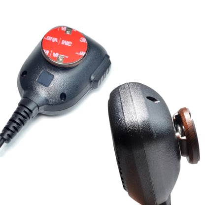 HYS Cb Radio Mic Hang Up Clip with Adhesive Back, Mic Hanger Car Microphone Holder Clip for Mobile Radio Mic/CB mic Holder/Handheld Marine Mic with with Round Knob (Brown)