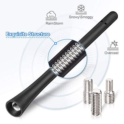 Eightwood Car Radio Rubber Antenna Mast 7in, AM FM Car Antenna Replacement - color: antenna mast