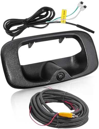 EWAY Tailgate Handle Backup Camera for 1999-2006 Chevy Silverado GMC Sierra 1500 2500 3500 HD Classic Tailgate Reversing Rear View Back Up Camera RCA Plug, Replaces# 15228539, GM1915105, GM1916102