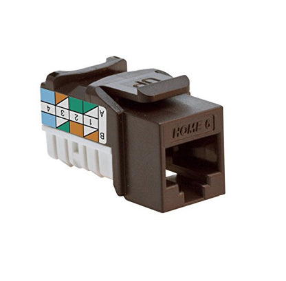 Leviton Home 6 Snap-In Connector, T568A/B Wiring, 61HOM-RB6, Brown - color: Brown