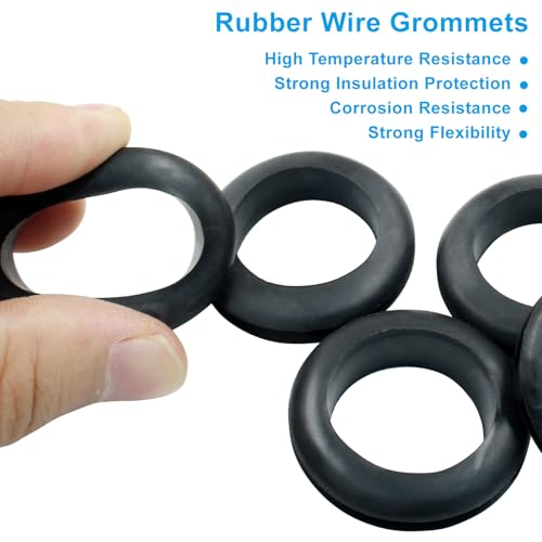24 Pcs Rubber Grommet, 1" ID 1-1/16" Hole, Black - color: Black, size: 25mm (1 inch)-24pcs