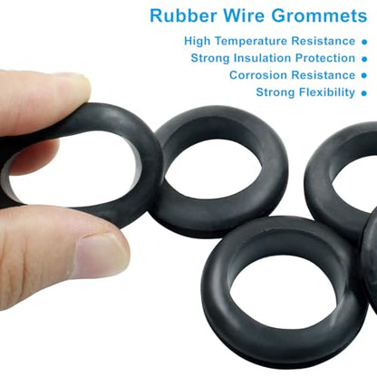 24 Pcs Rubber Grommet, 1" ID 1-1/16" Hole, Black - color: Black, size: 25mm (1 inch)-24pcs