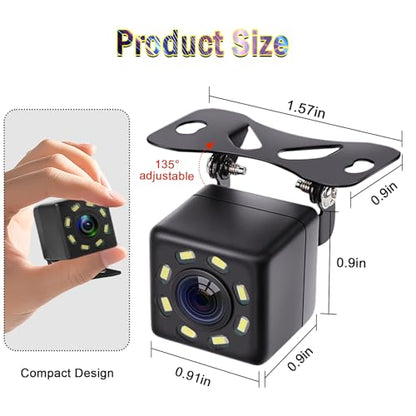 Universal Backup Camera, License Plate Mount, 480P, 8-LED Night Vision - size: 8 LED