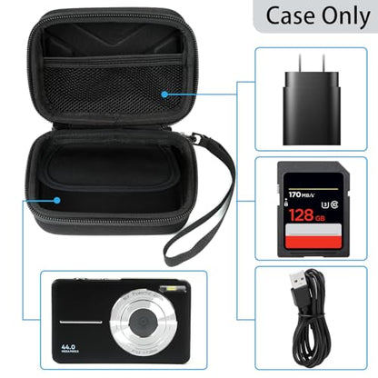 Digital Camera Case for AbergBest 21 Mega Pixels 2.7" LCD Rechargeable HD/Kodak Pixpro/Canon PowerShot ELPH 180/190/Sony DSCW800/DSCW830 Cameras, Travel Carrying Protective Case for Camera- Black - color: Black