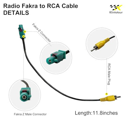 Aftermarket Radio Rear View Camera Adapter Harness, Fakra Z Male to RCA Male Backup Camera Cable, Compatible with Select Vehicle Navigation Radio Stereo Audio Systems with NX Touchscreen - style: Fakra Z Male to RCA Male