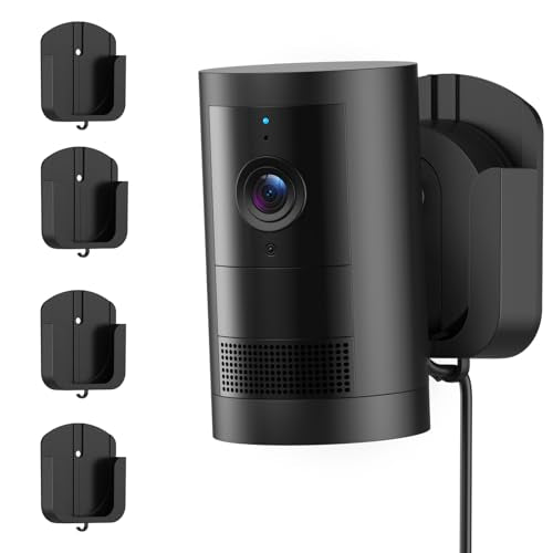 Adhesive Wall Mount Bracket for Ring Outdoor Cam Plus, Black, 4 Pack - color: Black, size: 4 Pack