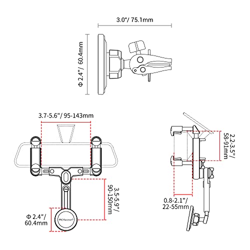 PROfezzion Car Rearview Mirror Magnetic Phone Mount Holder for MagSafe - style: Car Rearview Mirror or Vent