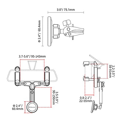 PROfezzion Car Rearview Mirror Magnetic Phone Mount Holder for MagSafe - style: Car Rearview Mirror or Vent