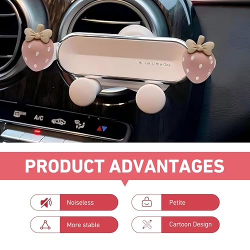 Car Phone Holder Mount, Strawberry Air Vent Phone Holder, Universal Kawaii Car Accessories for Women Girls (White #B) - size: White #B