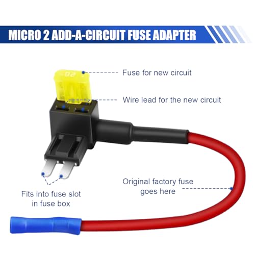 KITUREK 10PCS Micro2 Fuse Tap 12V Car ATR Blade Fuse Holder with 20A Fuse - style: Micro 2