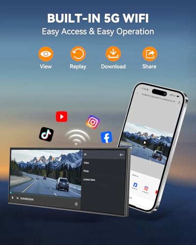 11.5" Wireless Carplay Screen for Car, Portable A pple Carplay & Android Auto Touch Screen, 4K Dash Cam/App Control/1080p Backup Camera/Mirror Link/Voice Control/GPS/Bluetooth,for All Vehicles