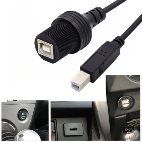 chenyang USB 2.0 Type B Printer Scanner Flush Mount Male to Female Extension Cable for Car Dashboard Panel Mount Waterproof Dustproof - style: USB 2.0 Type B