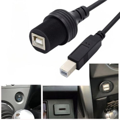 chenyang USB 2.0 Type B Printer Scanner Flush Mount Male to Female Extension Cable for Car Dashboard Panel Mount Waterproof Dustproof - style: USB 2.0 Type B