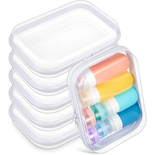 Sanwuta 6 Clear Hard Zipper Case, White, 7.09 x 5.12 x 2 Inch - color: White, size: 7.09 x 5.12 x 2 Inch