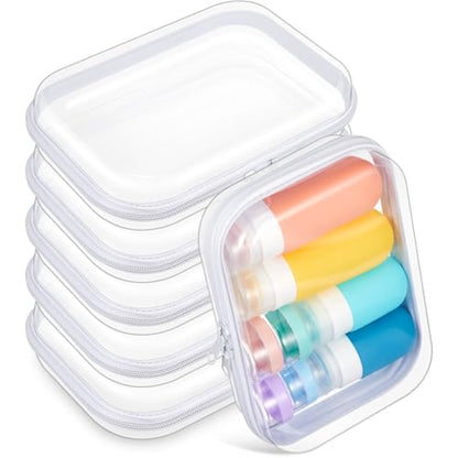 Sanwuta 6 Clear Hard Zipper Case, White, 7.09 x 5.12 x 2 Inch - color: White, size: 7.09 x 5.12 x 2 Inch