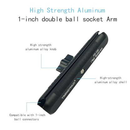 Double Socket Arm Compatible with RAM Mounts B Size 1" Ball Components for Bike/Motorcycle/ATV Phone Mount, Car Phone Mount, Car Dashboard Phone Holder, Black Long Arm - size: Long Arm-Black