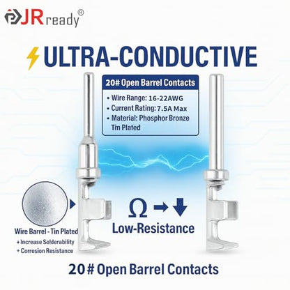 JRready ST6329-204 Deutsch DTM Connector Kit (2Pin 16Sets,4Pin 14Sets）Waterproof Deutsch DTM Connector with 20# Stamped Contacts 16-22 AWG Terminals Pins Seal Plugs DTM Connector(Gray) - size: DTM 2 4PIN(16/14SETS)