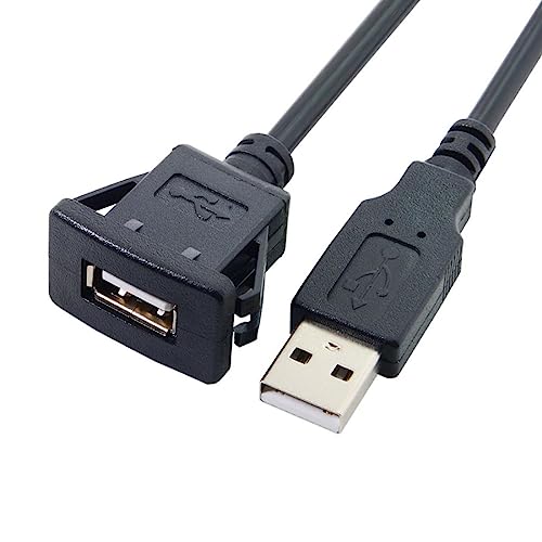 chenyang USB 2.0 Flush Mount Male to Female Extension Cable for Car Dashboard Panel Mount Waterproof Dustproof - style: USB 2.0 Type A