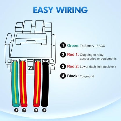 Nilight Reverse Camera Push Button Switch w/Connector Wire 1.28" x 0.87" - style: REVERSE CAMERA