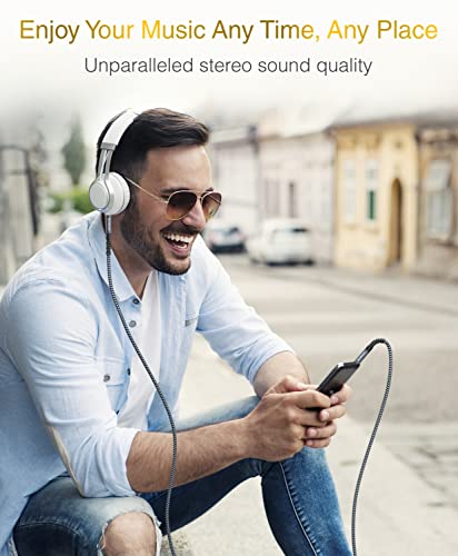 BlueRigger 3.5mm Stereo Audio Cable (50FT, 24K Gold Plated Jack, Auxiliary Cable, Male to Male, Hi-Fi Sound) – Aux Cord for Headphones, Home Car Stereo, Speaker, Amplifier, Phones, Tablets, Laptops - size: 50FT