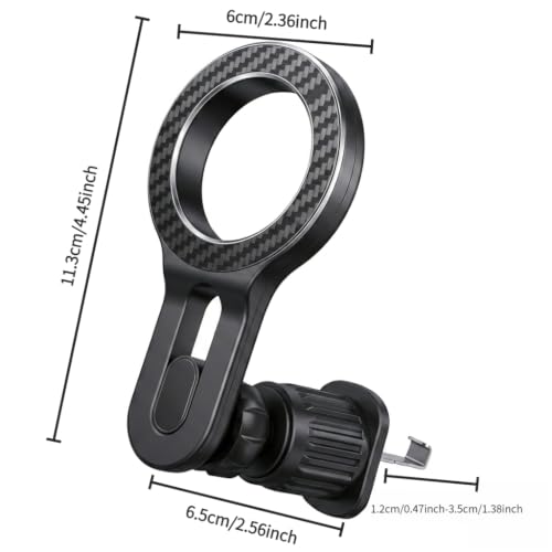 Magnetic Car Air Vent Phone Holder, Upgraded Metal Hook 360° Rotatable Universal Car Phone Mount, Strong Magnet Hands Free Smartphone Holder Compatible with All Phones
